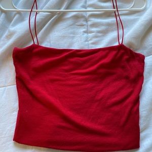 Red crop tank